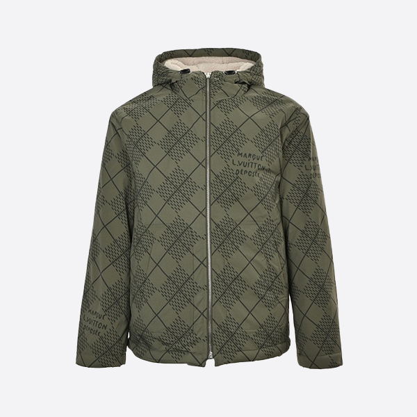 ルイヴィトン 24Fw チェッカーボード ナイロン リバーシブル シェルパ ジャケット