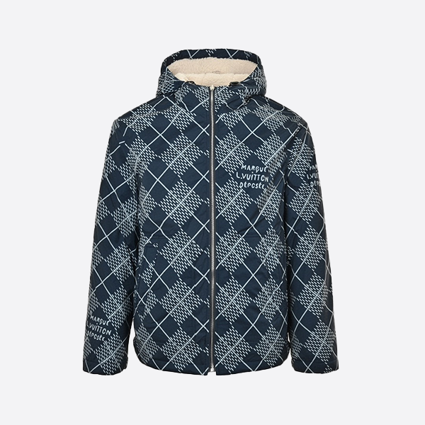 ルイヴィトン 24Fw チェッカーボード ナイロン リバーシブル シェルパ ジャケット