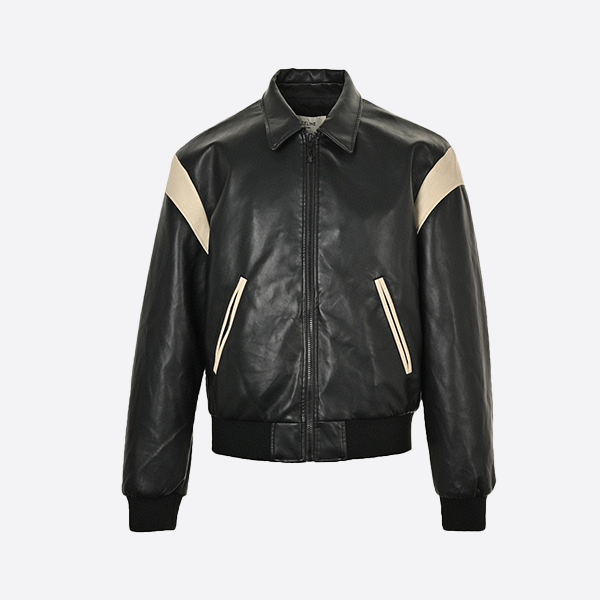 セリーヌ 24Fw パッチワーク キルティング レザー ジャケット