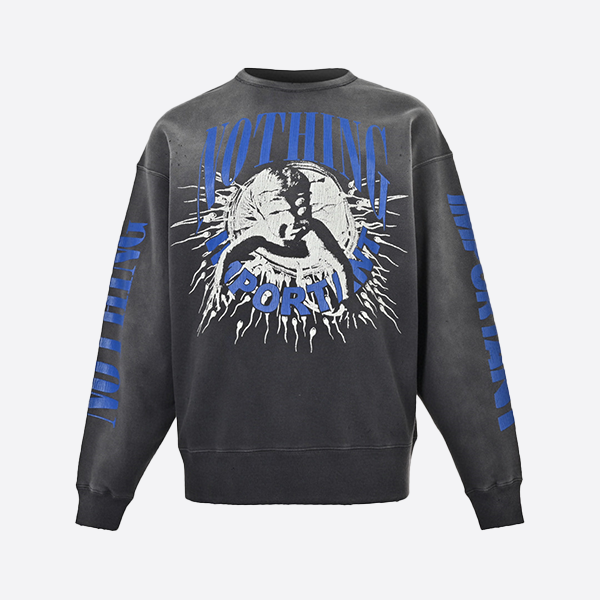 SAINT MICHAEL タッドポールプリント クルーネック スウェットシャツ