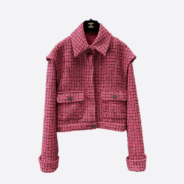 シャネル ツイード フライングスリーブ ラペル ドレス ジャケット