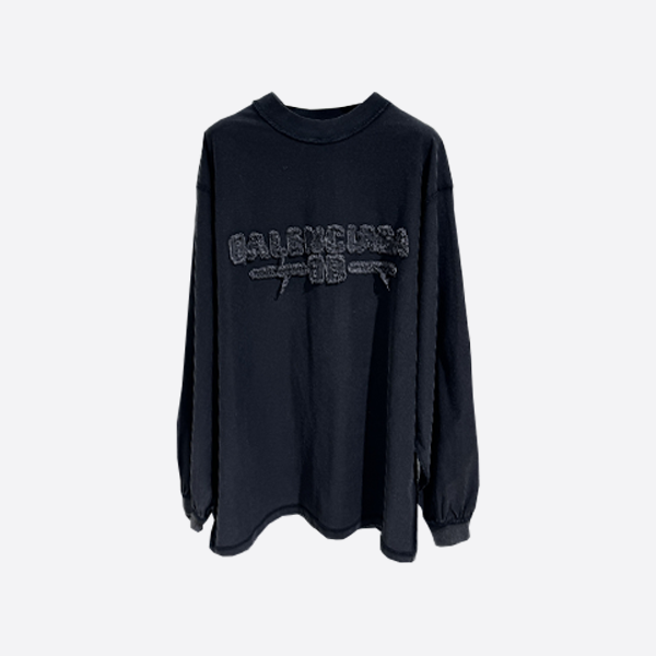 バレンシアガ ニューイヤーシリーズ 25 - フーディー オーバーサイズ ロングスリーブ Tシャツ