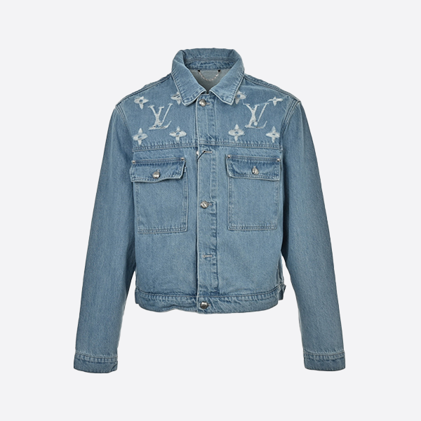 ルイ・ヴィトン 24FW ウォッシュドモノグラム リップドデニムジャケット