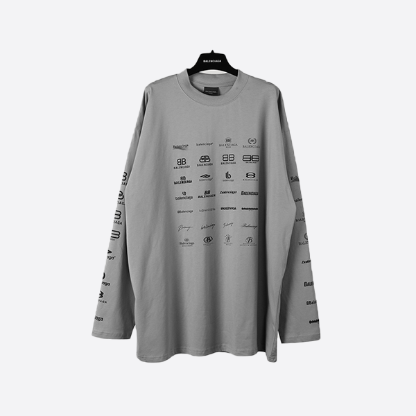 バレンシアガ フルロゴ 長袖 Tシャツ