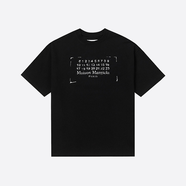 メゾン マルジェラ ホワイト スタンプ ロゴ Tシャツ