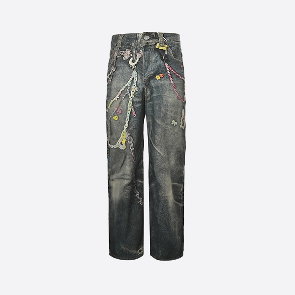 アクネ ストゥディオズ 25ss 1981M キャンディ チェーン プリント デニム パンツ