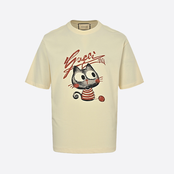 グッチの猫プリント半袖