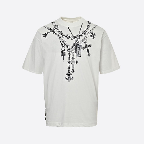 クロムハーツ 25ss ネックレスクロスペンダントプリント半袖