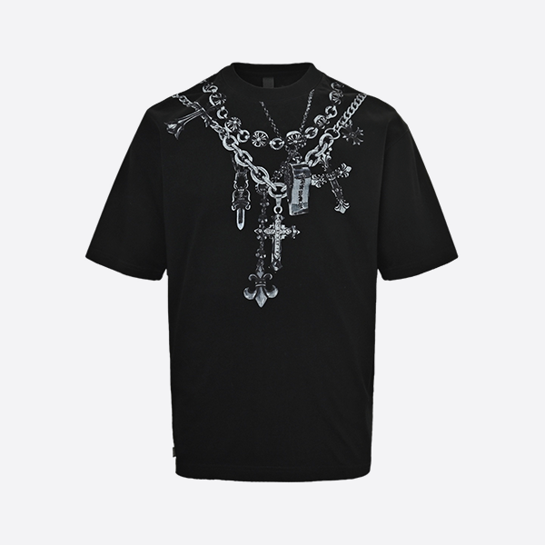 クロムハーツ 25ss ネックレスクロスペンダントプリント半袖