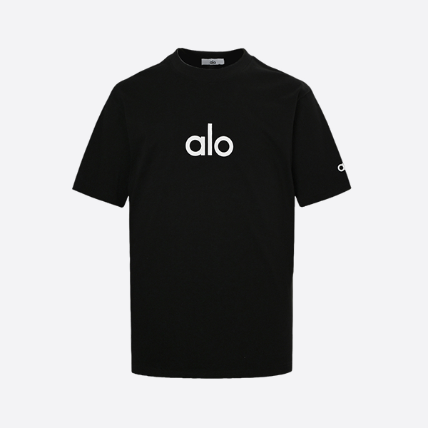 alo ベーシック レターロゴプリント 半袖