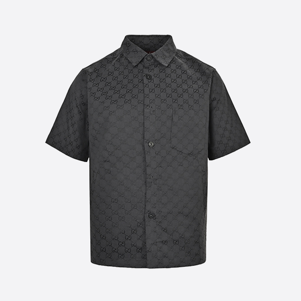 グッチ 25SS フルプリントモノグラムジャカードスーツ 半袖シャツ