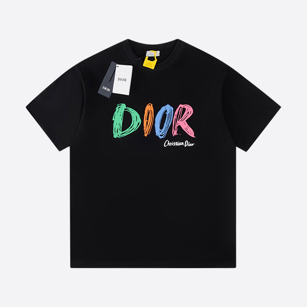 ディオール 25SS カラープリントレター半袖Tシャツ