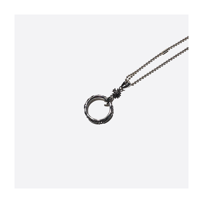 【正】クロムハーツ 925 シルバー クロスヴァイン フープネックレス 240001093436