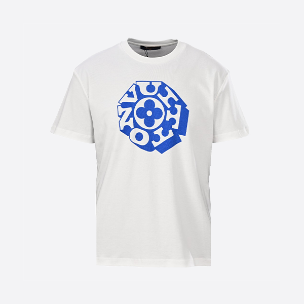 LOUIS VUITTON ブルー サークルプリント 半袖Tシャツ