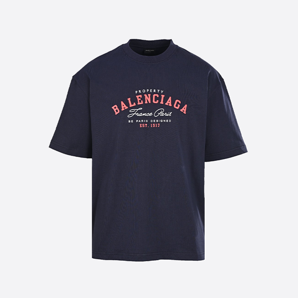 バレンシアガ BLCG 1917 レッド デクラレーション レター プリント 半袖 Tシャツ