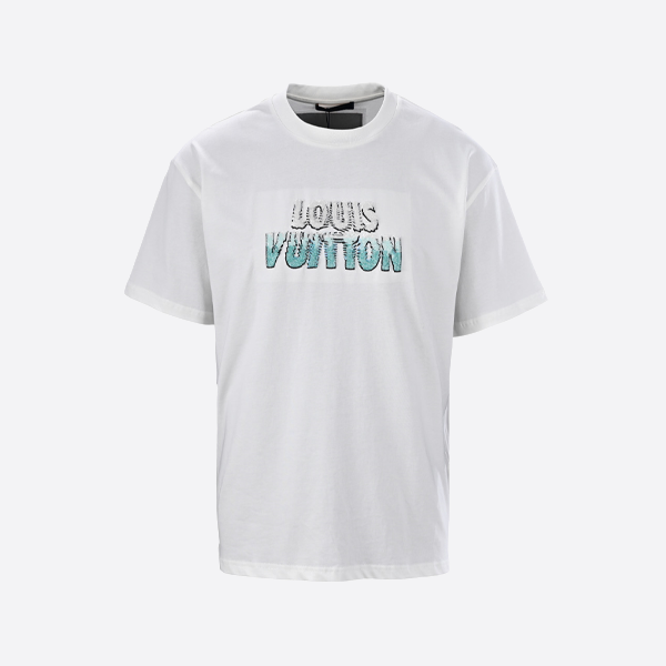 ルイ・ヴィトンのビーズ付きクルーネック半袖Tシャツ