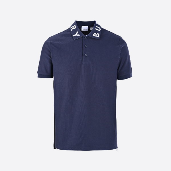 バーバリーの半袖レターカラーポロシャツ