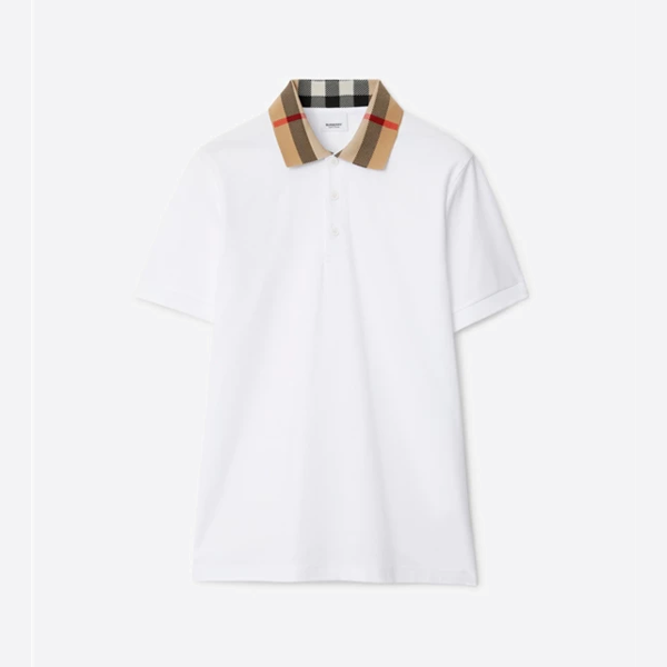 バーバリーのチェック柄カラー半袖ポロシャツ