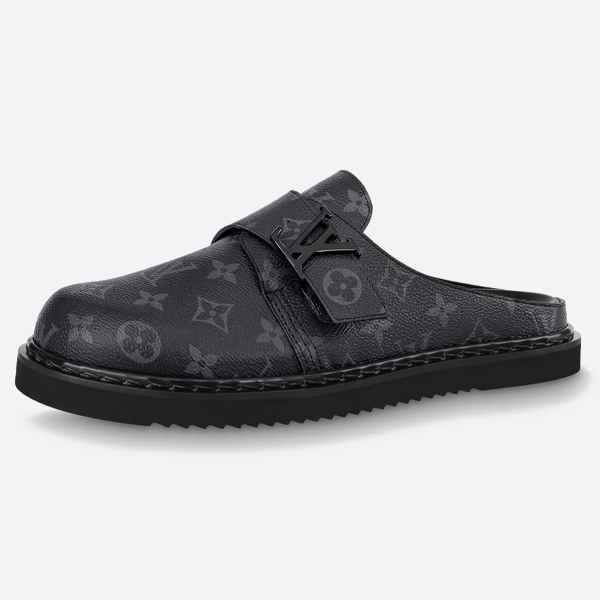 ルイ・ヴィトンのレタリングがあしらわれたビルケンシュトックのつま先閉じスリッパ 1A8WIO