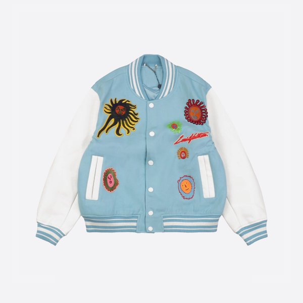 ルイ・ヴィトン 草間彌生 コラボ マンボウ ロゴ ベースボール ジャケット