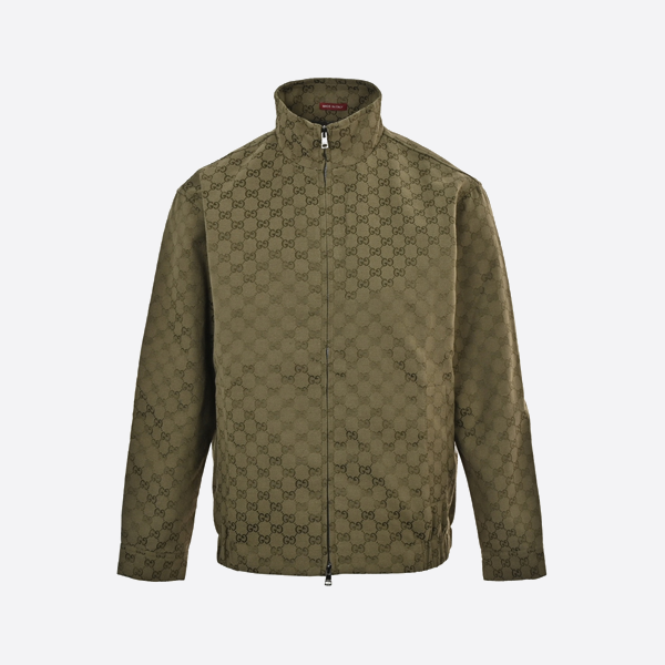 グッチのオールオーバープリントモノグラムジャカードキャンバスジャケット