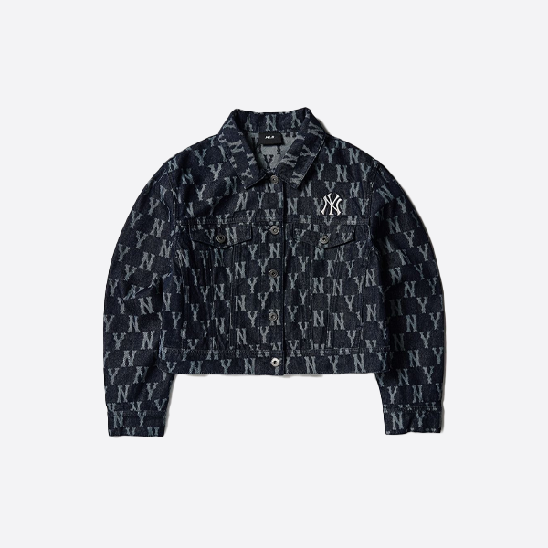 メジャーリーグチャンキークラシックベース オールオーバーロゴ ウォッシュドデニムジャケット