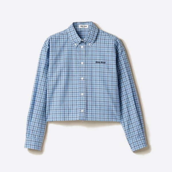ミュウミュウのチェック柄長袖シャツ