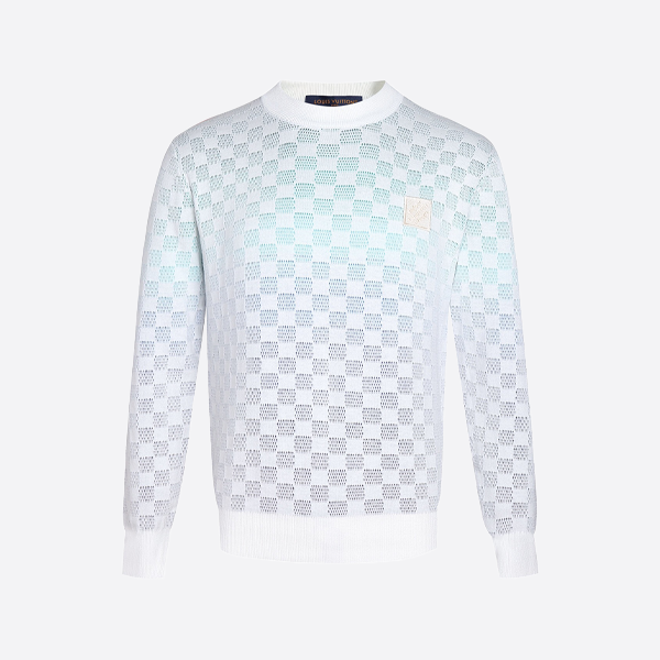 ルイ・ヴィトンのグラデーションチェック柄ニットセーター