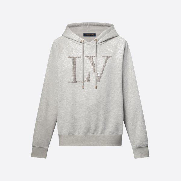 ルイ・ヴィトンのラインストーン胸文字入りフード付きスウェットシャツ