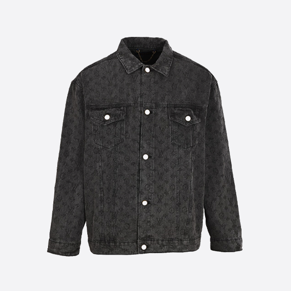 ルイ・ヴィトンのオールオーバープリントモノグラムグレージャカードデニムジャケット
