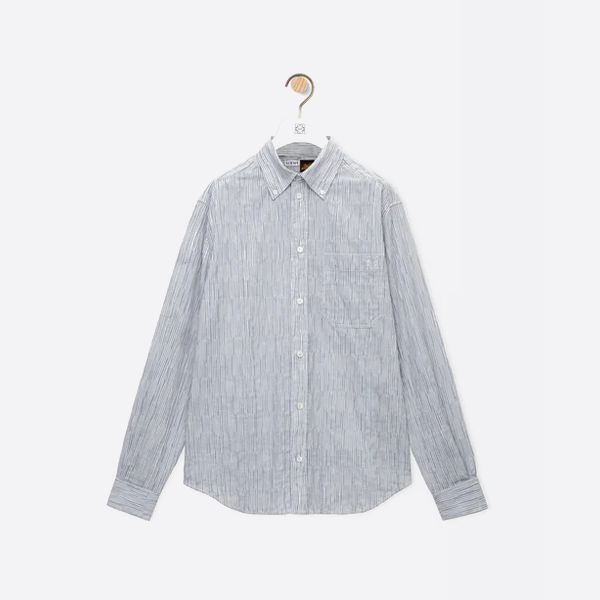 ロエベの軽量テクスチャード刺繍シャツ