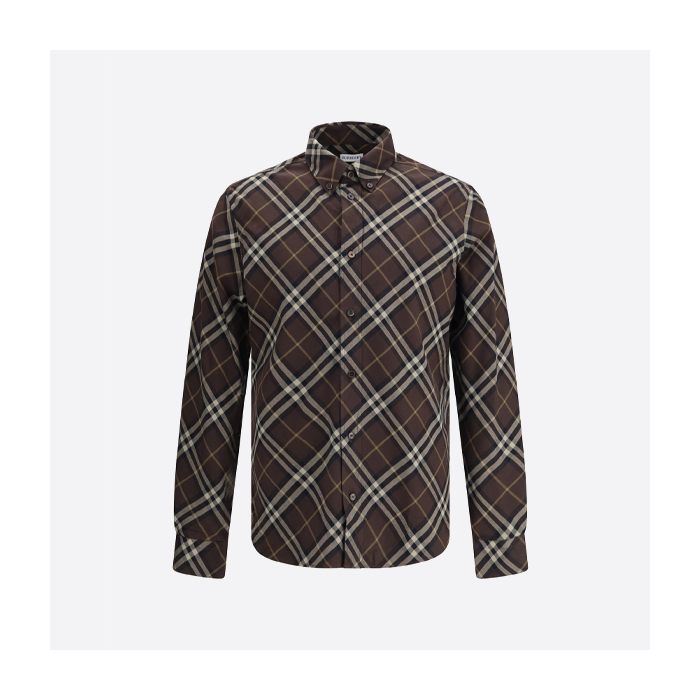 バーバリーのダイヤモンドキルティングフランネルウールシャツジャケット