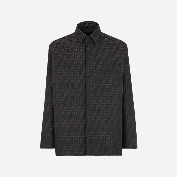 フェンディ ダブルF ジャカード フルプリント 長袖シャツ