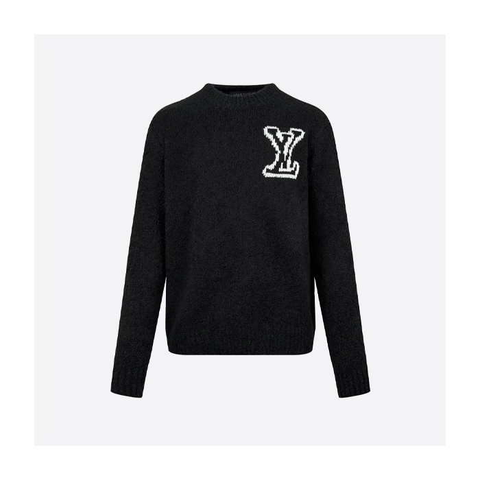 ルイ・ヴィトン ロゴ ニット クルーネック セーター ブラック