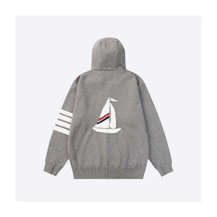 トム ブラウン 4BAR セイルボート フード付きジャケット グレー