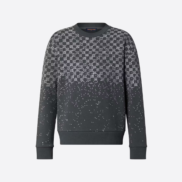 ルイ・ヴィトンのグラデーション エアプレーン プリント クルーネック スウェットシャツ