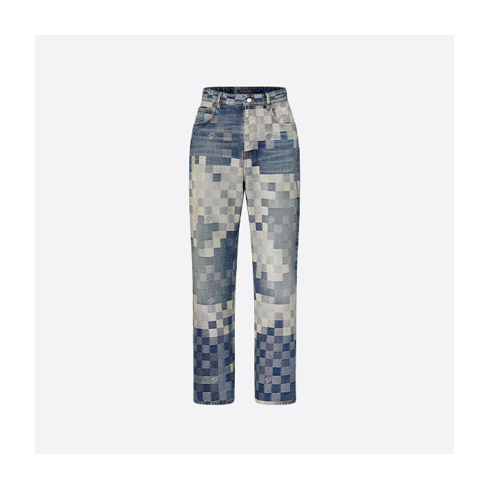 ルイ・ヴィトンのモザイクカモフラージュデニムパンツ